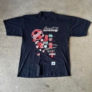 Vintage 1998 France World Cup coca-cola big print graphic soccer tshirt